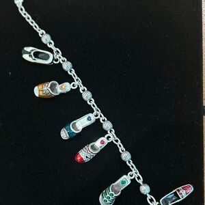Brighton shoe charm bracelet silver 7 1/2 inches excellent condition non smoke
